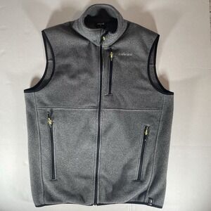 Mens‎ Large Solaris Full-Zip Fleece Vest Gray/Charcoal Outdoor Performance